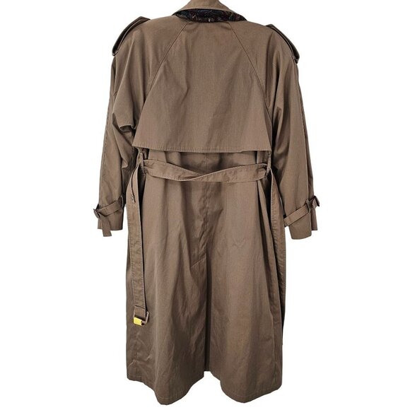 John Weitz Tan Trench Coat Designer Quiet Luxury Rain Overcoat Jacket Poland - Picture 4 of 10